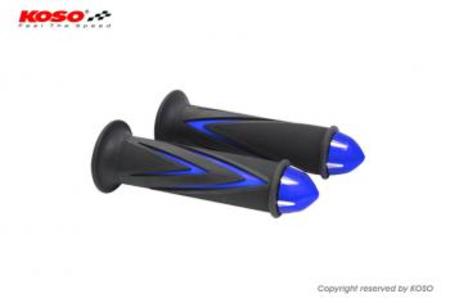 KOSO ARROW GRIPS DUAL COLOR WITH BAR-END CAP 【ブルー】