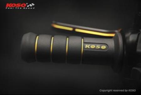 KOSO オーロラデュアルカラーグリップ【ブラック/イエロー】120mm