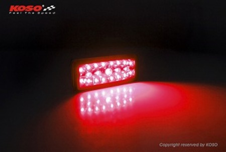 KOSO 汎用LEDライト【リフレクターサイズ】【レッド】