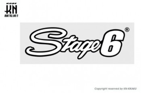 STAGE6【ステッカー】Stage6 logo white 【200mm×60mm】