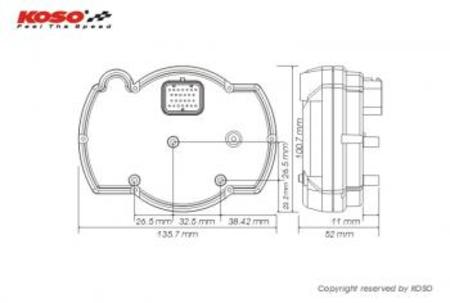 KOSO RX2Nプラス  LCDマルチメーター【0-10000rpm】ホワイトパネル